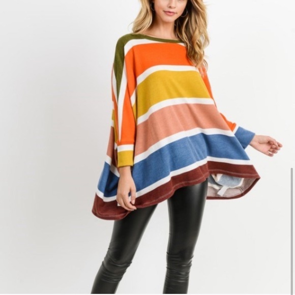 Multicolor striped dolman top NWOT - Picture 4 of 4
